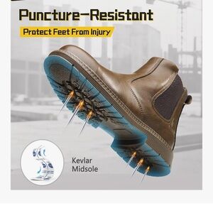 Durable Brown Puncture-Resistant Boots